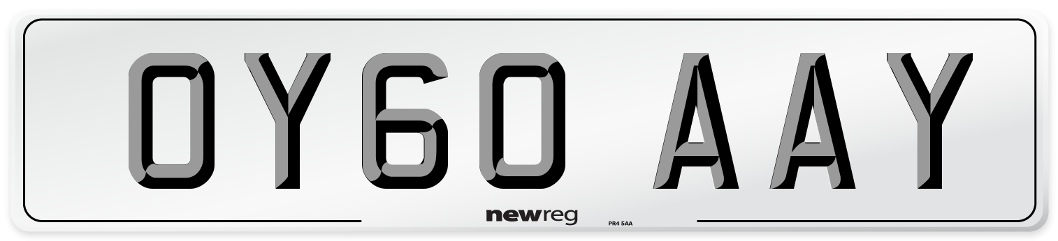 OY60 AAY Number Plate from New Reg